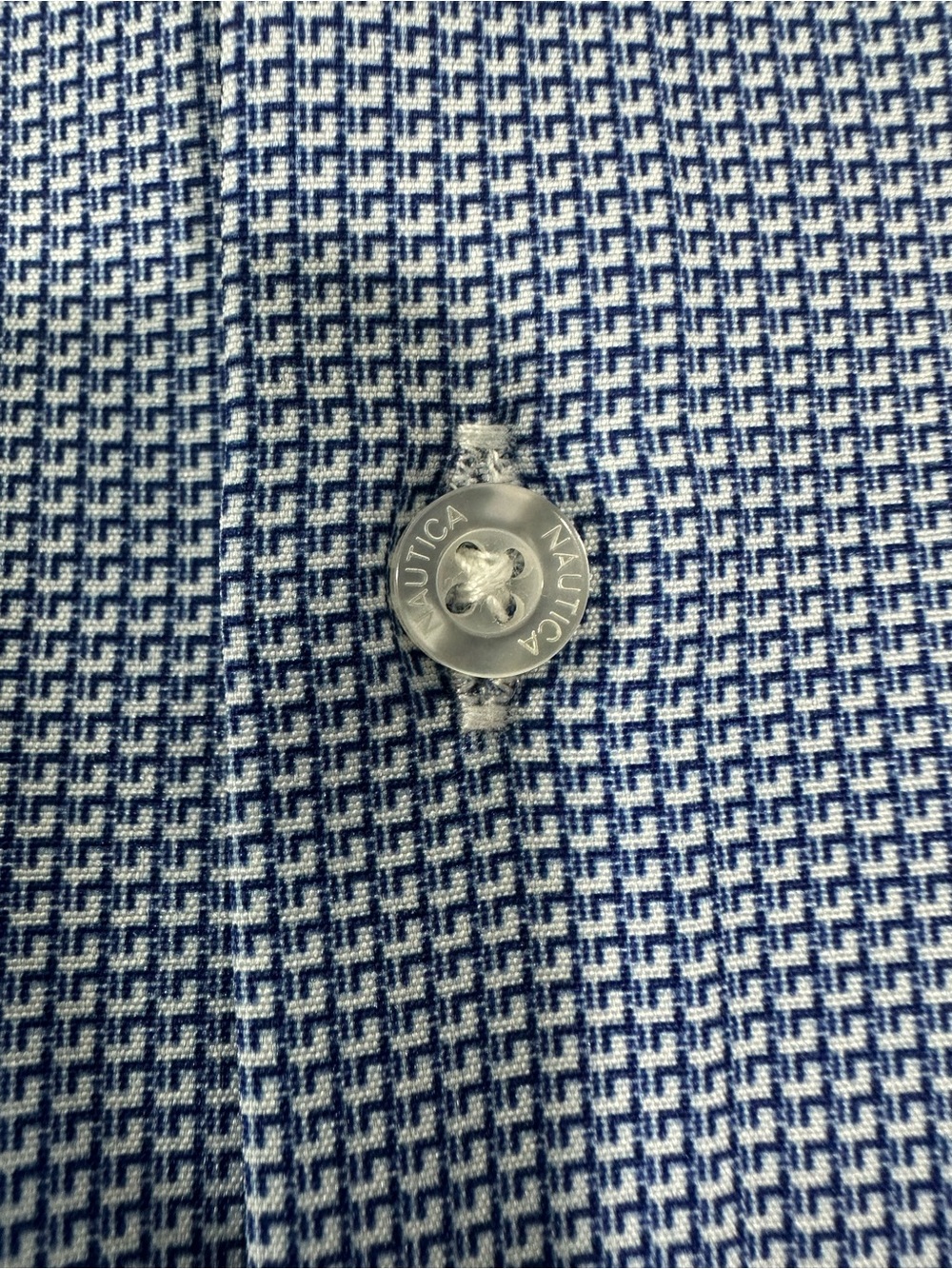NWT Nautica Sz XL Performance Super Shirt Micro Blue Check Button Down Mens - Picture 4 of 13